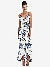 Front View Thumbnail - Indigo Rose Ruffle-Trimmed V-Neck High Low Wrap Dress