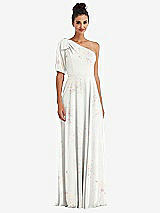Front View Thumbnail - Spring Fling Bow One-Shoulder Flounce Sleeve Maxi Dress