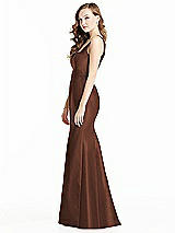 Side View Thumbnail - Cognac Bella Bridesmaids Dress BB135