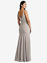 Rear View Thumbnail - Taupe Bella Bridesmaids Dress BB136
