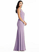 Side View Thumbnail - Pale Purple Bella Bridesmaids Dress BB138