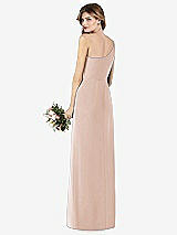 Rear View Thumbnail - Cameo One-Shoulder Crepe Trumpet Gown with Front Slit