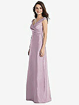 Side View Thumbnail - Suede Rose Off-the-Shoulder Draped Wrap Maxi Dress with Pockets