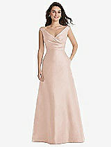 Front View Thumbnail - Cameo Off-the-Shoulder Draped Wrap Maxi Dress with Pockets