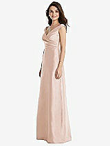 Side View Thumbnail - Cameo Off-the-Shoulder Draped Wrap Maxi Dress with Pockets