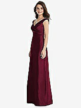 Side View Thumbnail - Cabernet Off-the-Shoulder Draped Wrap Maxi Dress with Pockets