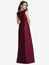 Rear View Thumbnail - Cabernet Off-the-Shoulder Draped Wrap Maxi Dress with Pockets