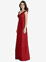 Side View Thumbnail - Garnet Off-the-Shoulder Draped Wrap Maxi Dress with Pockets