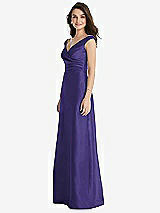 Side View Thumbnail - Grape Off-the-Shoulder Draped Wrap Maxi Dress with Pockets