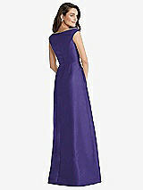 Rear View Thumbnail - Grape Off-the-Shoulder Draped Wrap Maxi Dress with Pockets