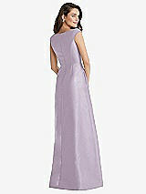 Rear View Thumbnail - Lilac Haze Off-the-Shoulder Draped Wrap Maxi Dress with Pockets