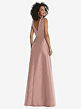 Rear View Thumbnail - Neu Nude Jewel Neck Asymmetrical Shirred Bodice Maxi Dress with Pockets