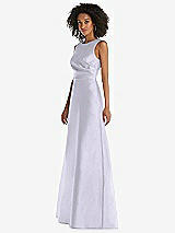 Side View Thumbnail - Silver Dove Jewel Neck Asymmetrical Shirred Bodice Maxi Dress with Pockets