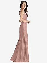 Side View Thumbnail - Neu Nude Jewel Neck Bowed Open-Back Trumpet Dress with Front Slit
