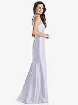 Side View Thumbnail - Silver Dove Jewel Neck Bowed Open-Back Trumpet Dress with Front Slit