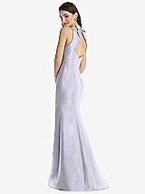 Rear View Thumbnail - Silver Dove Jewel Neck Bowed Open-Back Trumpet Dress with Front Slit