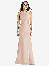 Front View Thumbnail - Cameo Jewel Neck Bowed Open-Back Trumpet Dress 