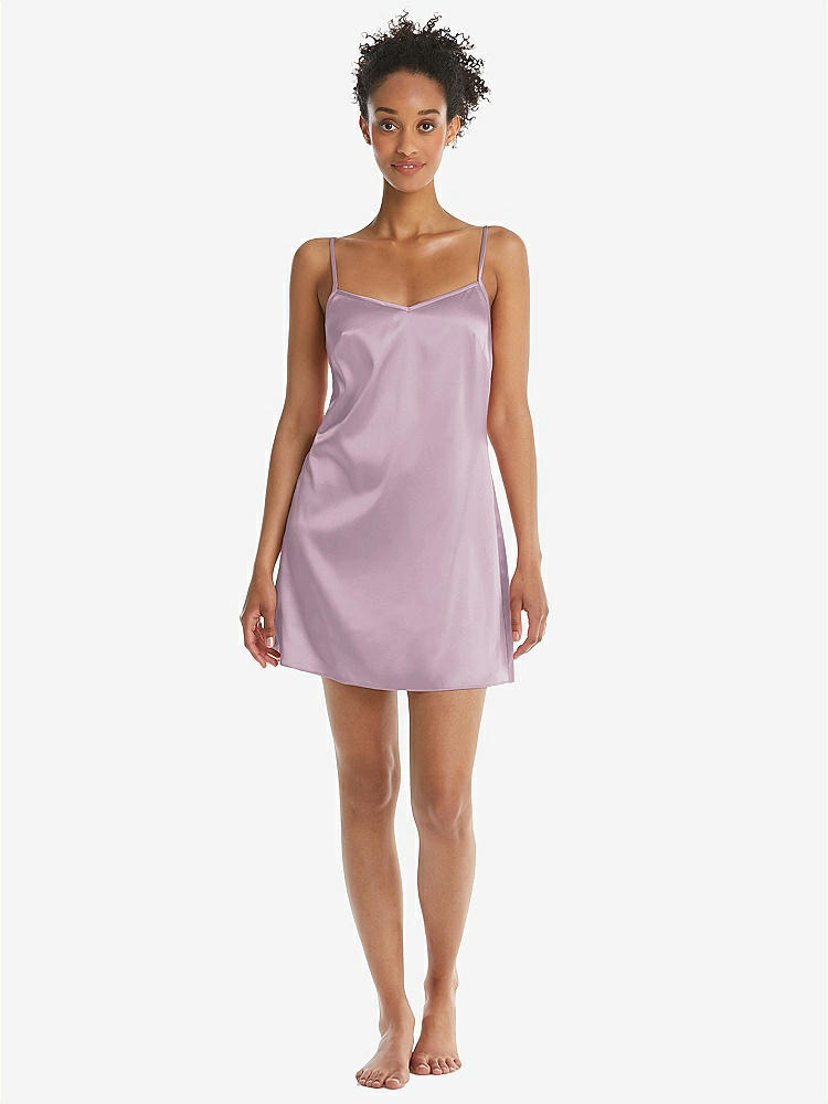 Front View - Suede Rose Mini Stretch Satin Slip with Adjustable Straps - Kyle