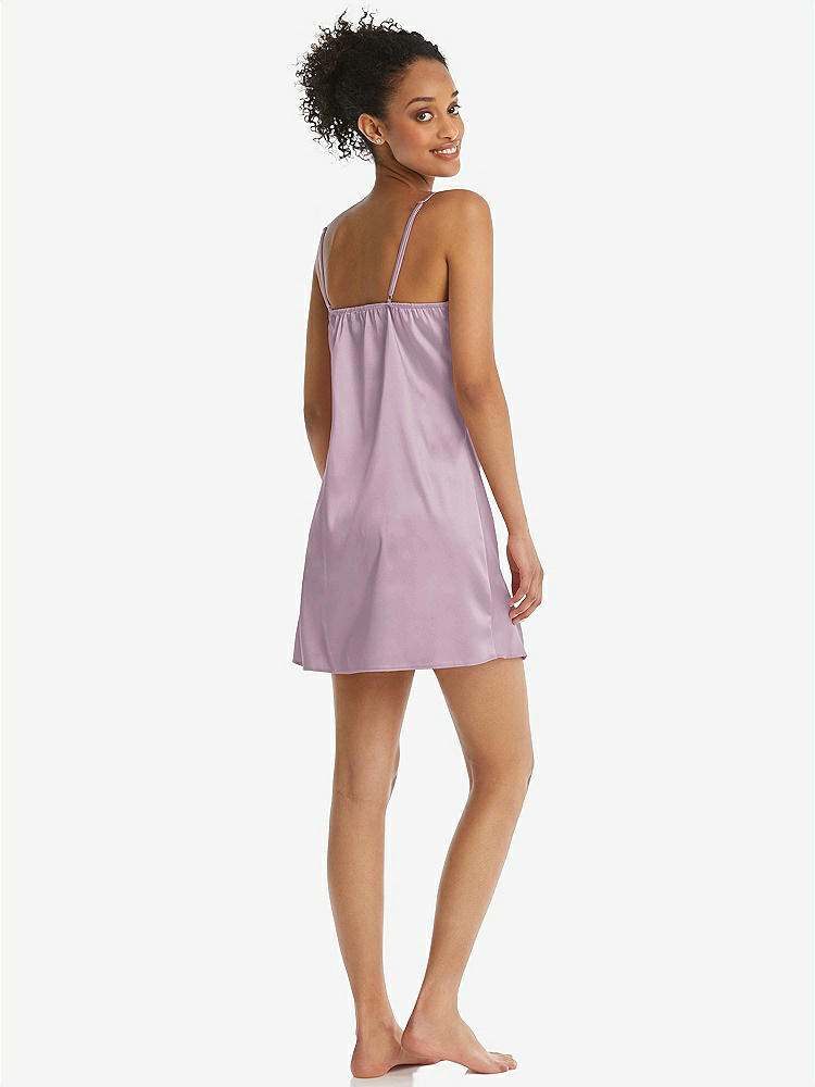 Back View - Suede Rose Mini Stretch Satin Slip with Adjustable Straps - Kyle