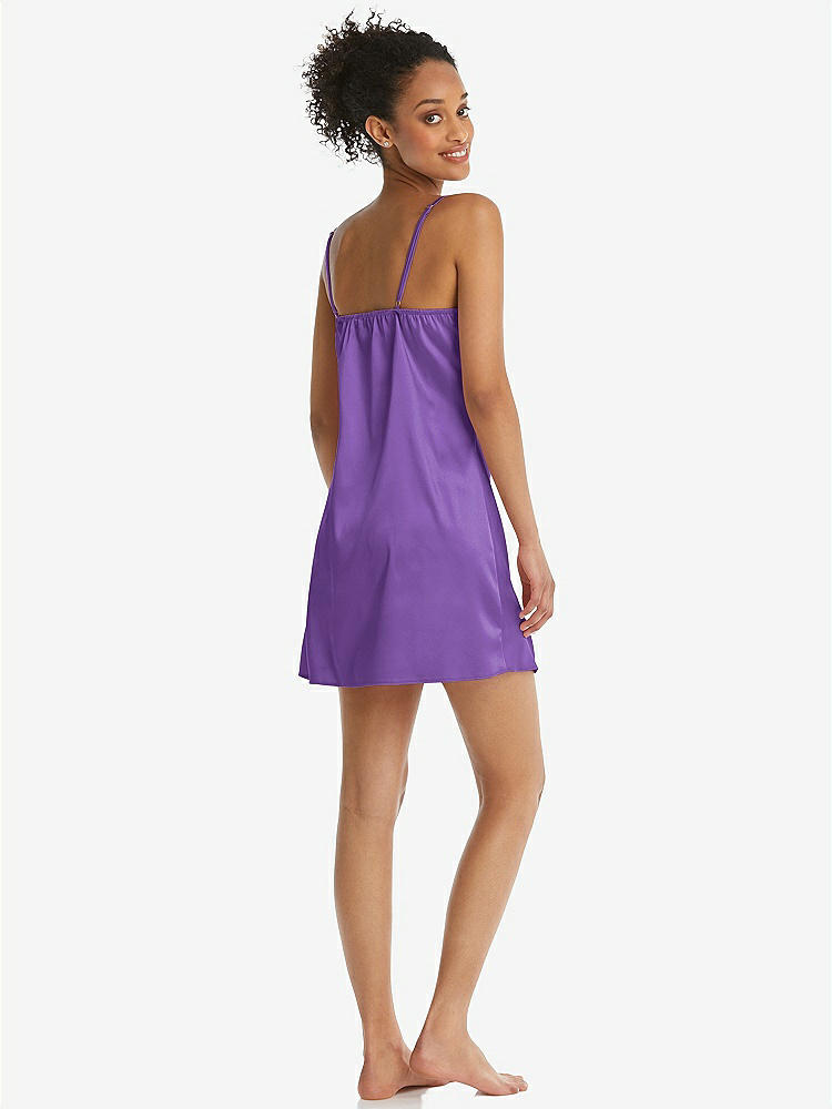 Back View - Pansy Mini Stretch Satin Slip with Adjustable Straps - Kyle