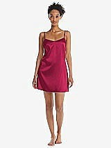 Front View Thumbnail - Valentine Mini Stretch Satin Slip with Adjustable Straps - Kyle