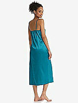 Rear View Thumbnail - Oasis  Midi Stretch Satin Slip with Adjustable Straps - Asley