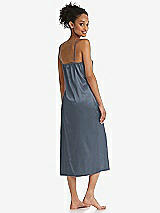 Rear View Thumbnail - Silverstone  Midi Stretch Satin Slip with Adjustable Straps - Asley