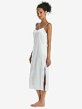 Side View Thumbnail - Sterling  Midi Stretch Satin Slip with Adjustable Straps - Asley