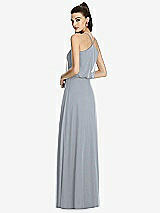 Rear View Thumbnail - Platinum Inverted V-Back Blouson A-Line Maxi Dress