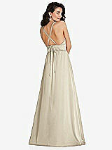 Alt View 1 Thumbnail - Champagne Deep V-Neck Shirred Skirt Maxi Dress with Convertible Straps