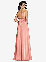 Rear View Thumbnail - Rose - PANTONE Rose Quartz Deep V-Neck Shirred Skirt Maxi Dress with Convertible Straps