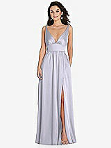Front View Thumbnail - Silver Dove Deep V-Neck Shirred Skirt Maxi Dress with Convertible Straps