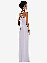 Side View Thumbnail - Moondance Draped Chiffon Grecian Column Gown with Convertible Straps
