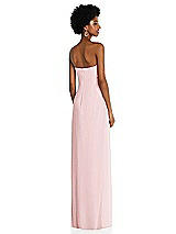 Alt View 4 Thumbnail - Ballet Pink Draped Chiffon Grecian Column Gown with Convertible Straps