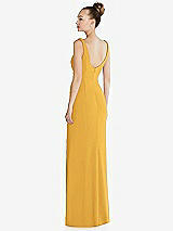 Rear View Thumbnail - NYC Yellow Wide Strap Slash Cutout Empire Dress with Front Slit