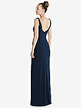 Rear View Thumbnail - Midnight Navy Wide Strap Slash Cutout Empire Dress with Front Slit