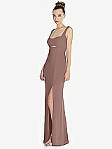 Side View Thumbnail - Sienna Wide Strap Slash Cutout Empire Dress with Front Slit