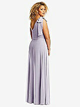 Rear View Thumbnail - Moondance Draped One-Shoulder Maxi Dress with Scarf Bow