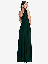 Alt View 3 Thumbnail - Evergreen Draped One-Shoulder Maxi Dress with Scarf Bow