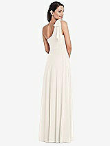 Alt View 3 Thumbnail - Ivory Draped One-Shoulder Maxi Dress with Scarf Bow