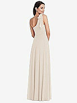 Alt View 3 Thumbnail - Oat Draped One-Shoulder Maxi Dress with Scarf Bow