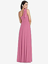 Alt View 3 Thumbnail - Orchid Pink Draped One-Shoulder Maxi Dress with Scarf Bow