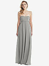 Alt View 6 Thumbnail - Chelsea Gray Empire Waist Shirred Skirt Convertible Sash Tie Maxi Dress