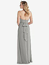 Alt View 7 Thumbnail - Chelsea Gray Empire Waist Shirred Skirt Convertible Sash Tie Maxi Dress