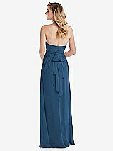Alt View 7 Thumbnail - Dusk Blue Empire Waist Shirred Skirt Convertible Sash Tie Maxi Dress
