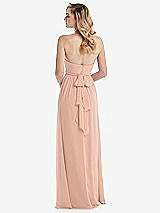 Alt View 7 Thumbnail - Pale Peach Empire Waist Shirred Skirt Convertible Sash Tie Maxi Dress