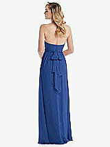 Alt View 7 Thumbnail - Classic Blue Empire Waist Shirred Skirt Convertible Sash Tie Maxi Dress