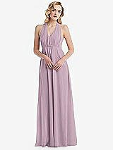 Alt View 5 Thumbnail - Suede Rose Empire Waist Shirred Skirt Convertible Sash Tie Maxi Dress