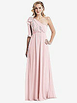 Alt View 3 Thumbnail - Ballet Pink Empire Waist Shirred Skirt Convertible Sash Tie Maxi Dress