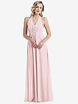 Alt View 5 Thumbnail - Ballet Pink Empire Waist Shirred Skirt Convertible Sash Tie Maxi Dress